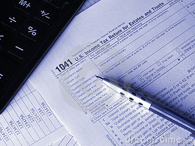 image of a 1041 Business tax form
